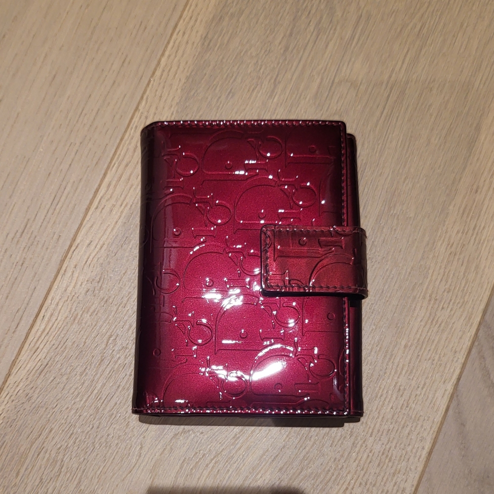 Dior Burgundy Embossed Wallet